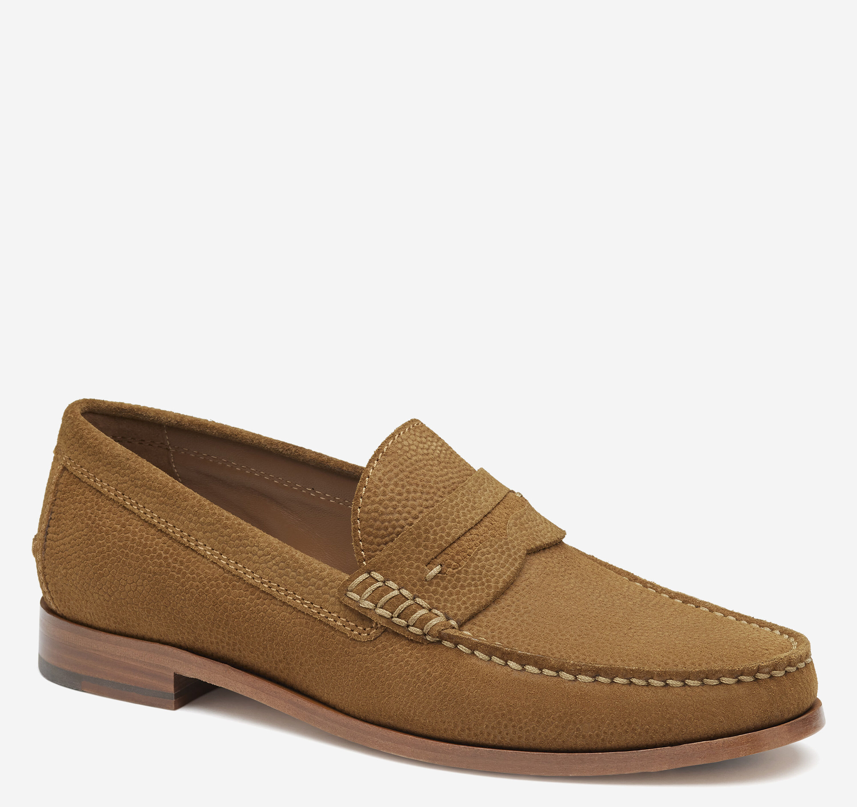 Bar III Baldwin Penny Loafers Salty Nut Suede Men\ display picture 3