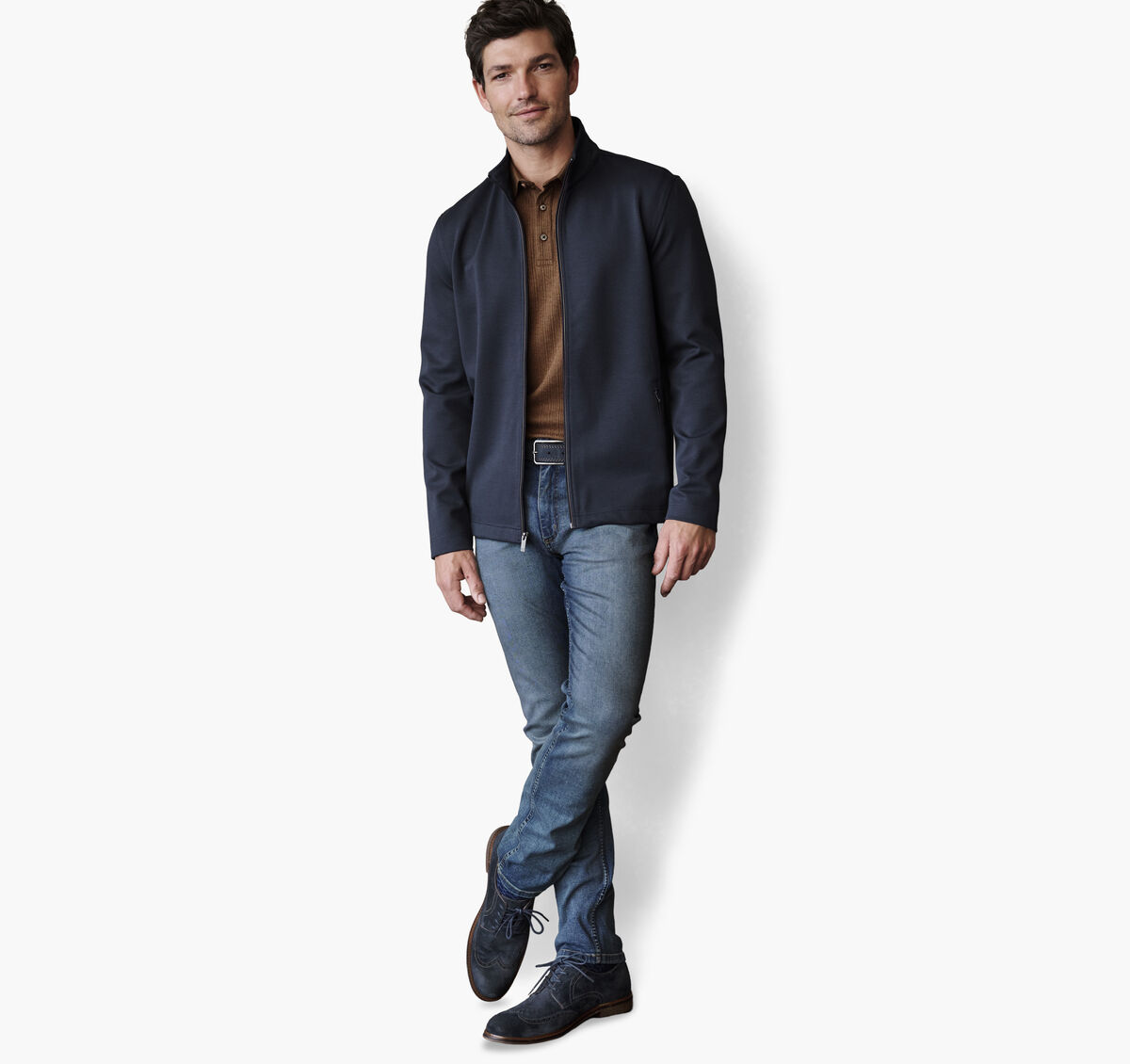 Textured Solid Full Zip image number null
