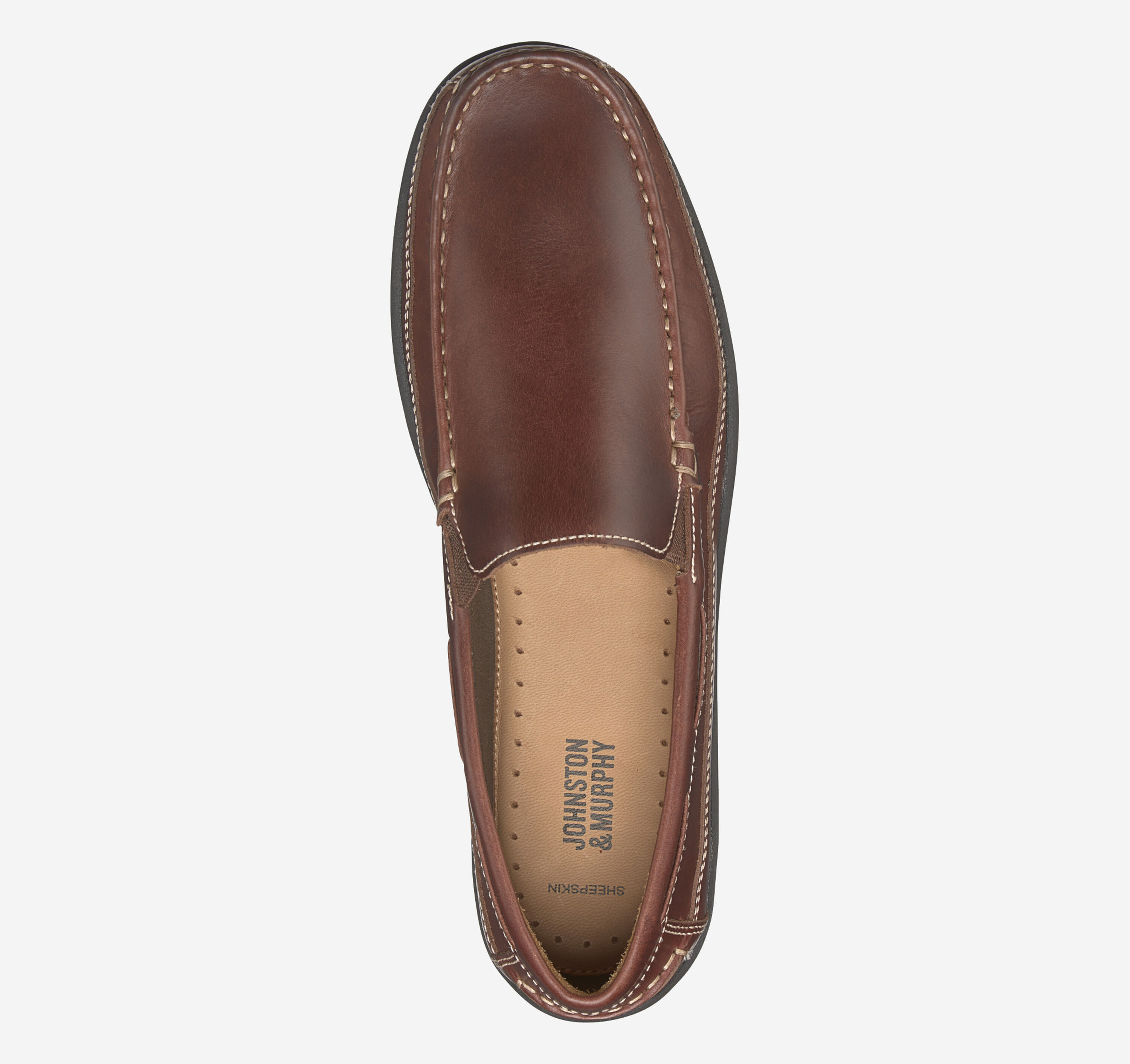 Johnson & Murphy Sheepskin Brown Leather Loafers Men main image 3