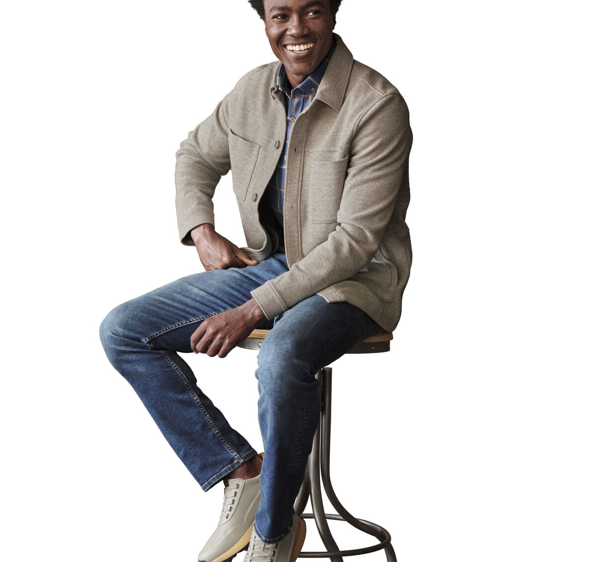 Twill Knit Shirt Jacket image number null