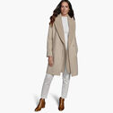 Wool-Blend Coat with Removable Knit Collar image number null