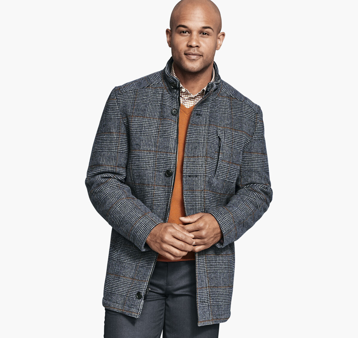 Plaid Wool Coat image number null