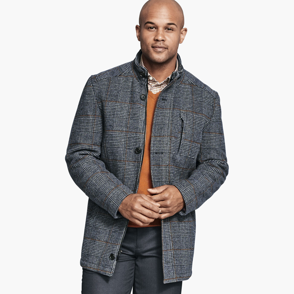 Plaid Wool Coat image number null