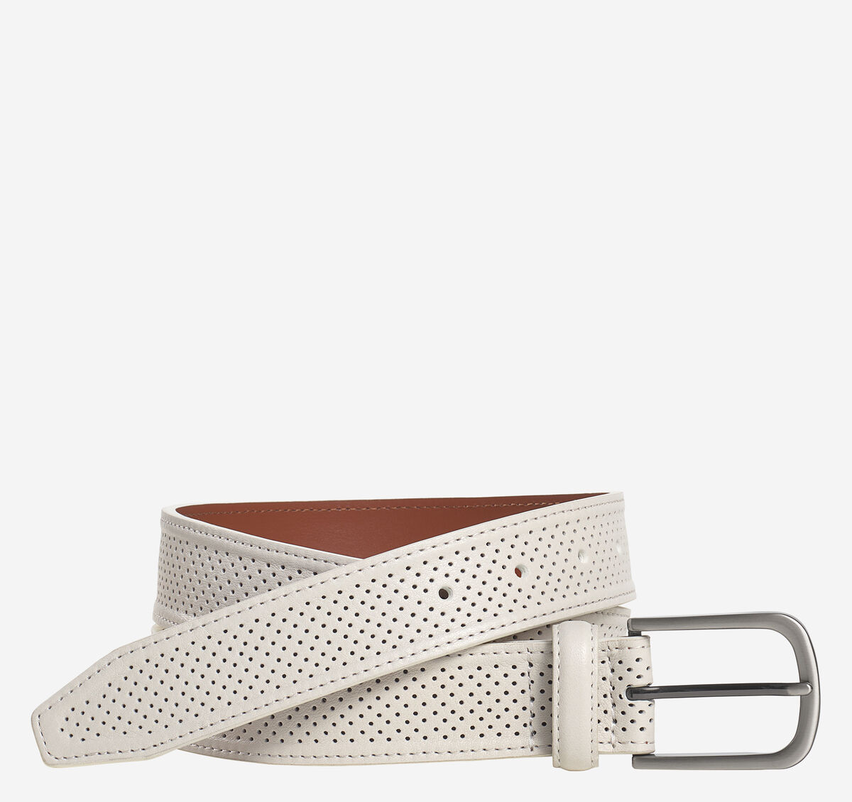 Soft Perforated Leather Belt image number null
