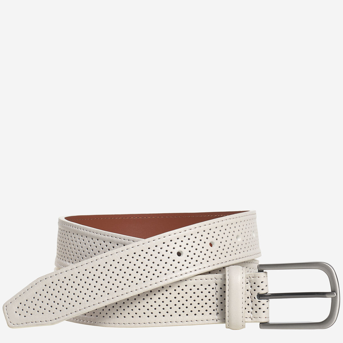 Soft Perforated Leather Belt image number null