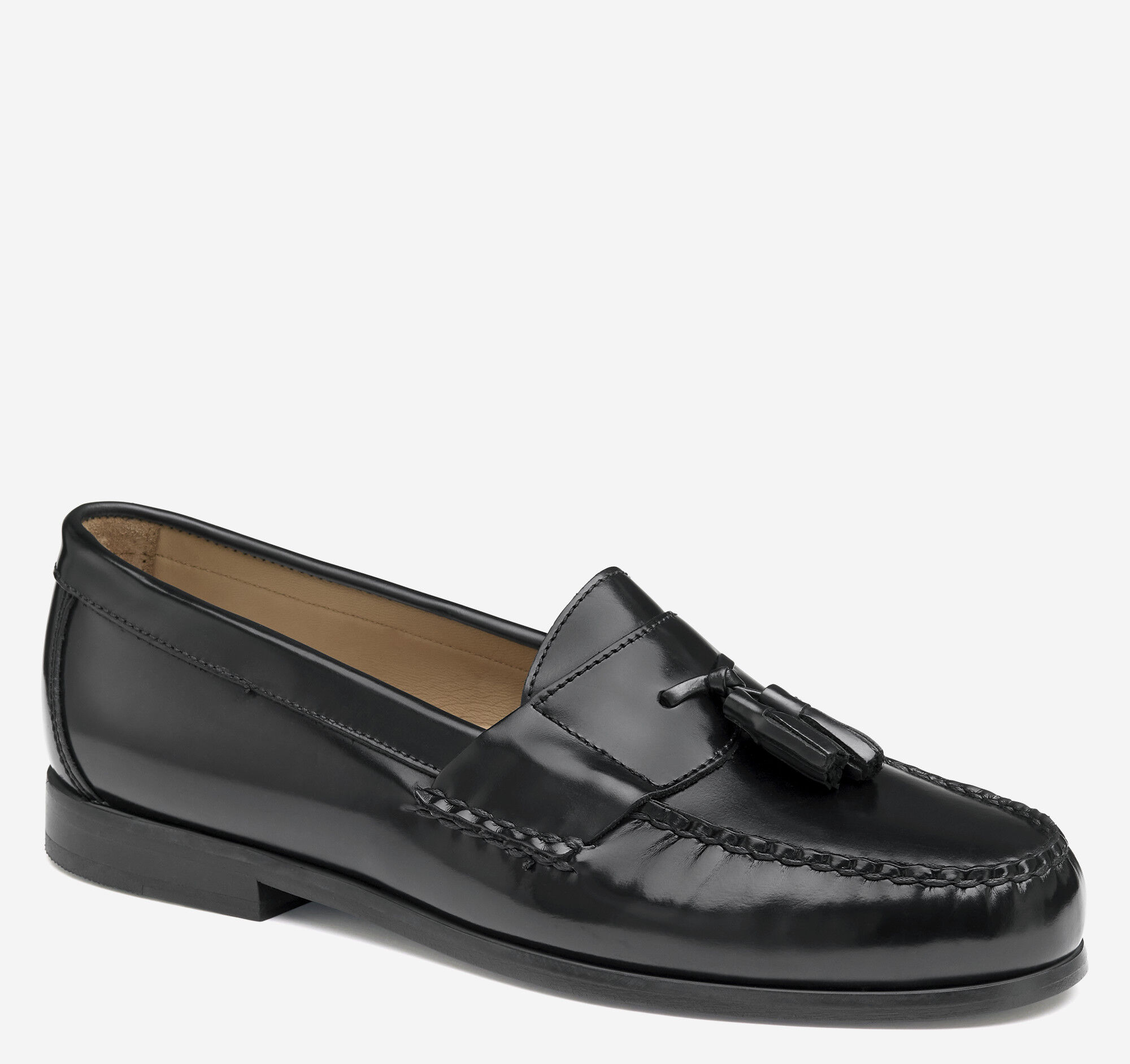 Men's Hayes Tassel Loafer in Black Full Grain | Johnston & Murphy
