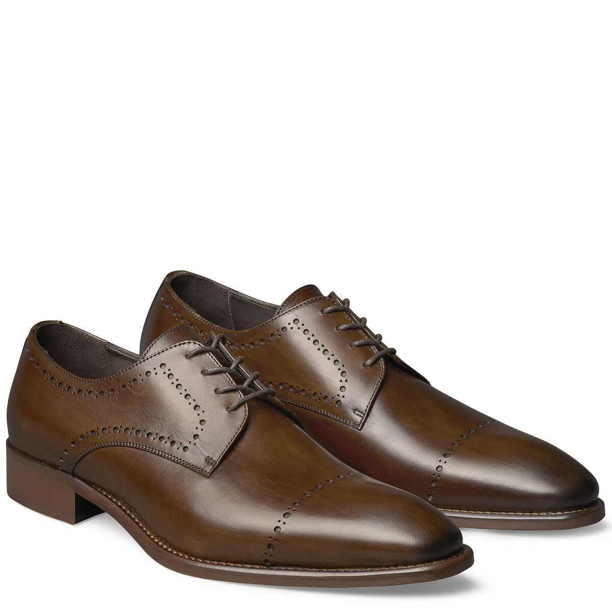 Master Reece Men's Reece Cap Toe in Cognac Italian Calfskin | Johnston & Murphy