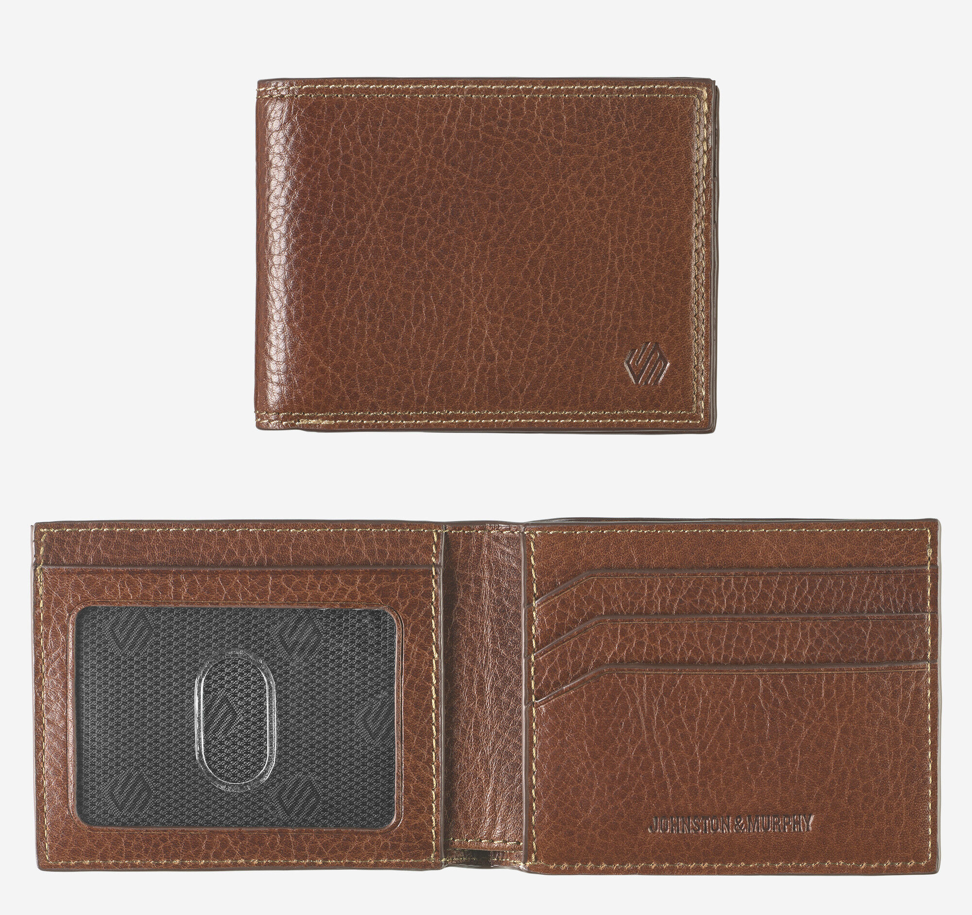 Double Contrast Stitch Billfold Wallet