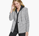 Tweed Blazer with Removable Hooded Bib image number null