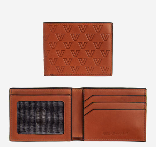 Collegiate Embossed Billfold Wallet - Vanderbilt University - Tan Full Grain
