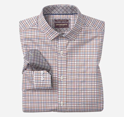 Ovation Non-Iron Dress Shirt - White Multi Tattersall Plaid
