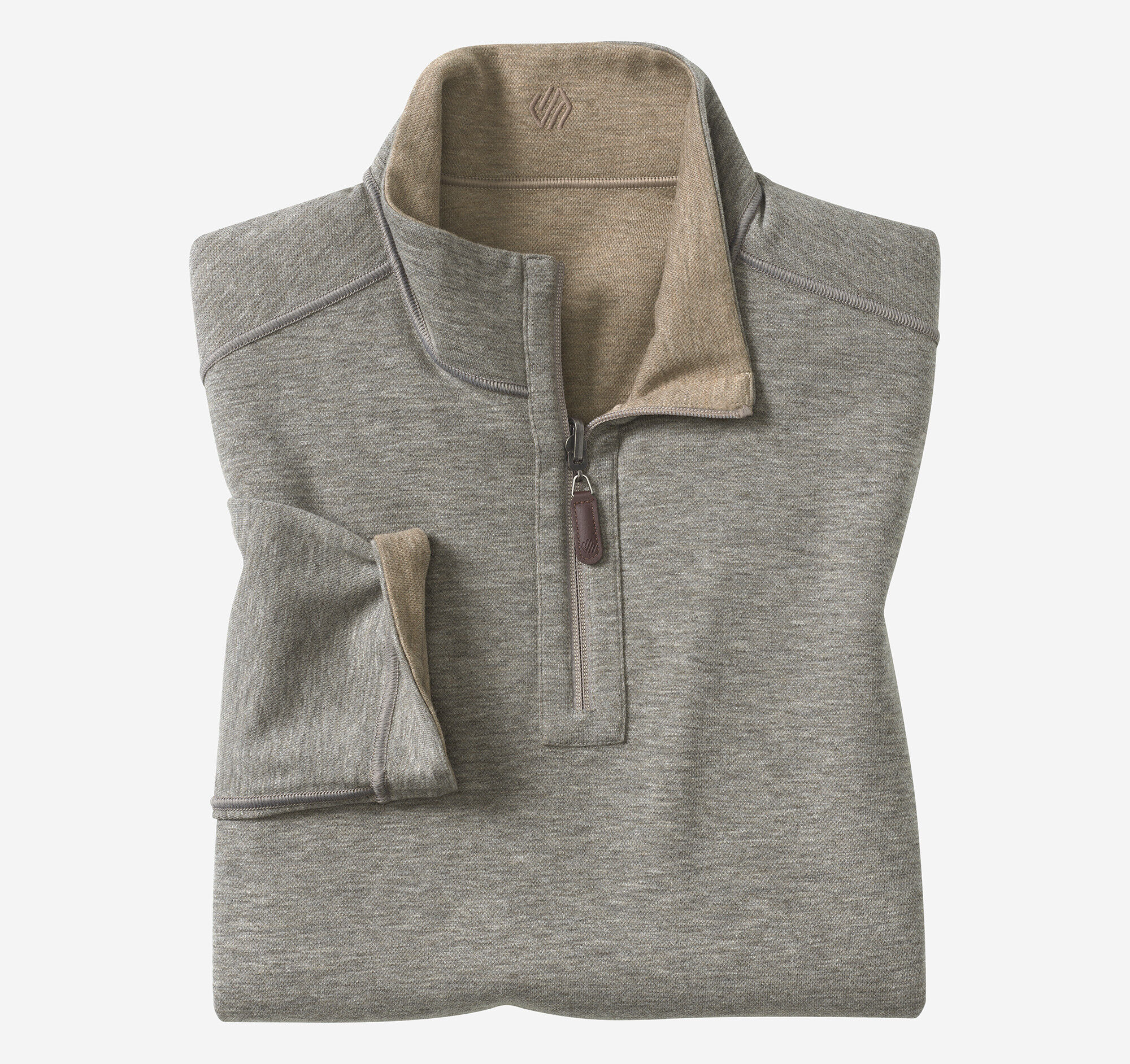 (取寄) ジョンストン&マーフィー メンズ リバーシブル ソリッド クォーター-ジップ Johnston & Murphy men Reversible Solid Quarter-zip Oatmeal/Light Gray Men's Icon Reversible Solid Quarter-Zip in Oatmeal/Light Gray