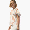 Game Day Eyelet Flutter Sleeve Top image number null