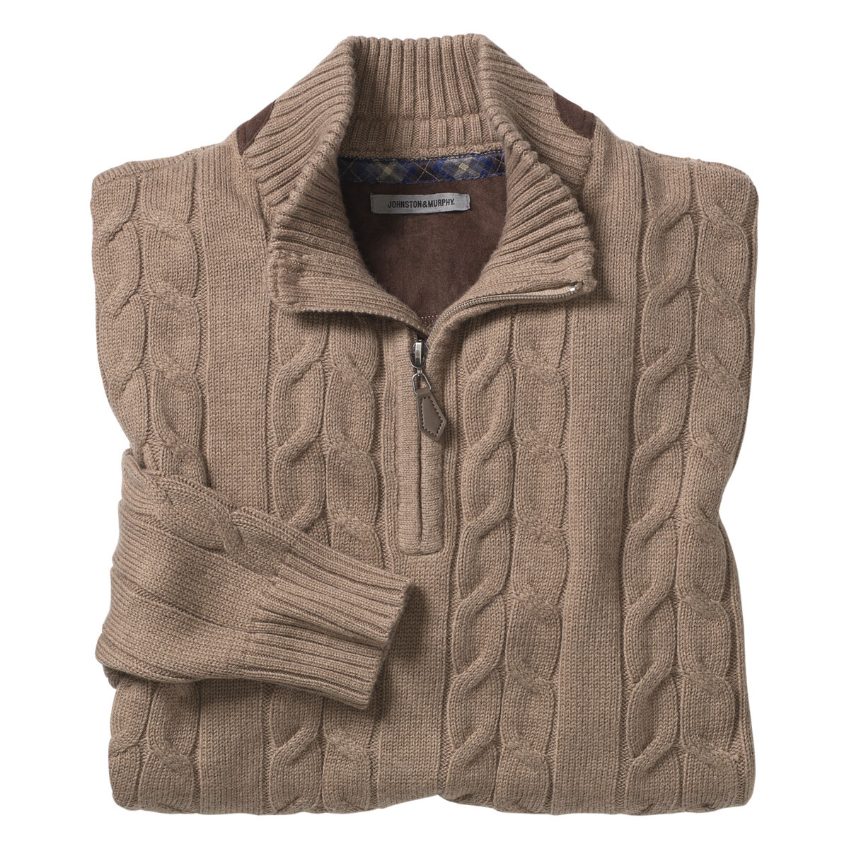 Quarter-Zip Cable Sweater image number null