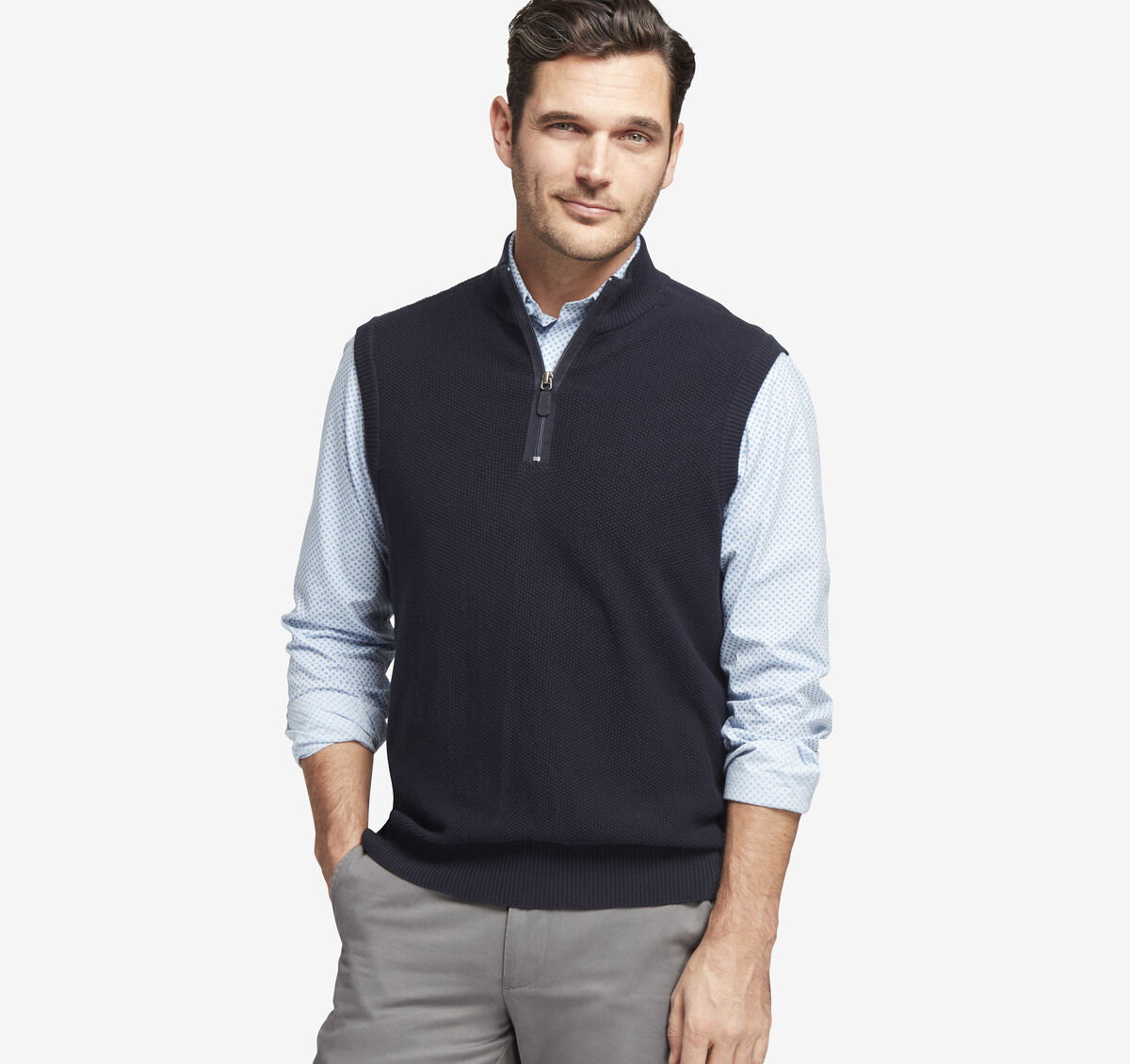 Quarter-Zip Sweater Vest image number null