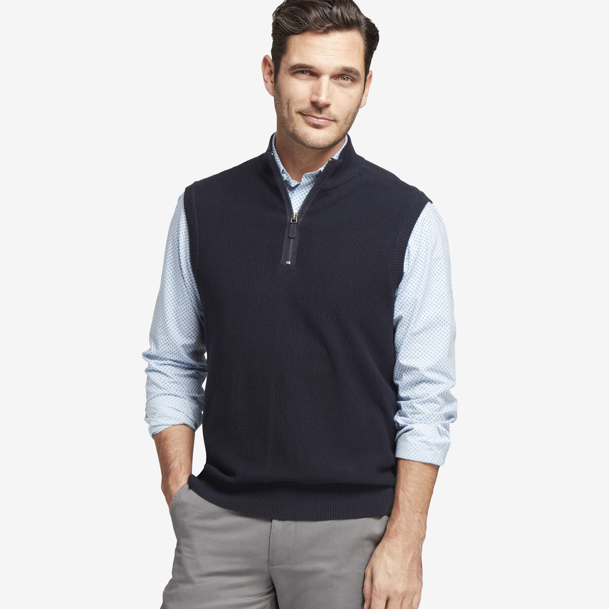 Quarter-Zip Sweater Vest image number null
