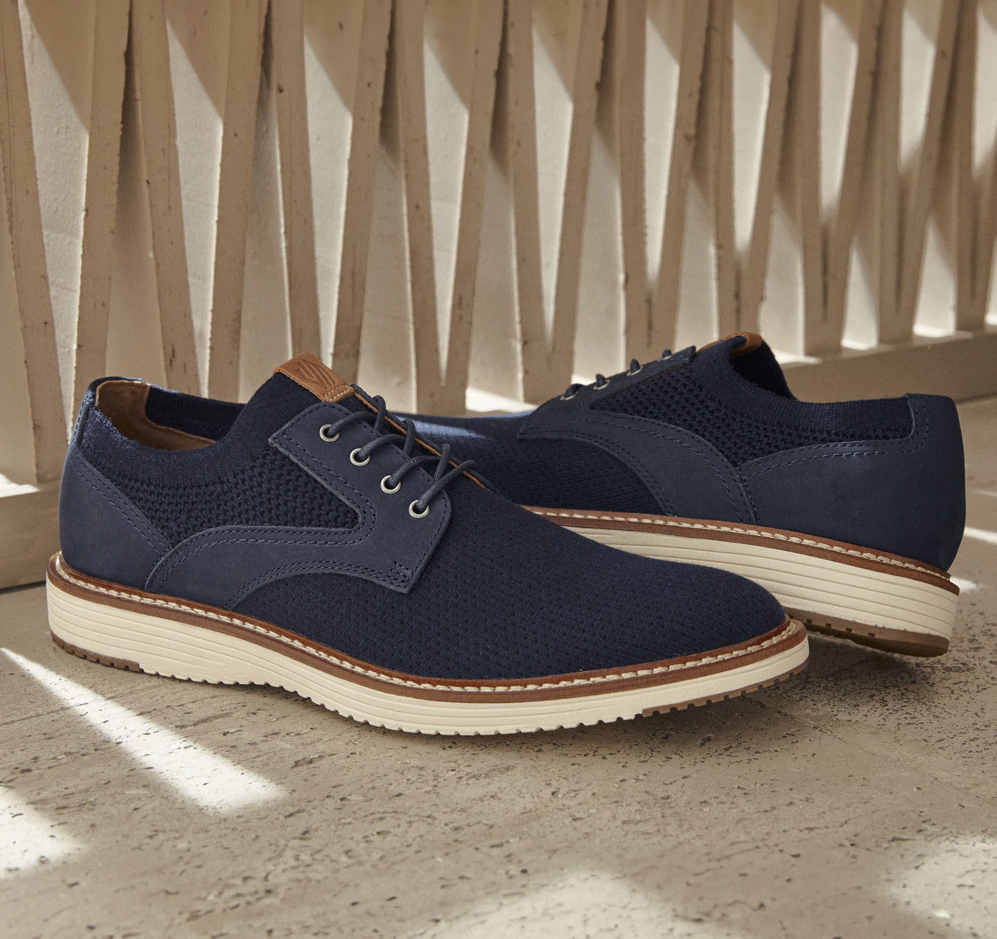 Men's Upton Knit Plain Toe in Navy Knit | Johnston & Murphy