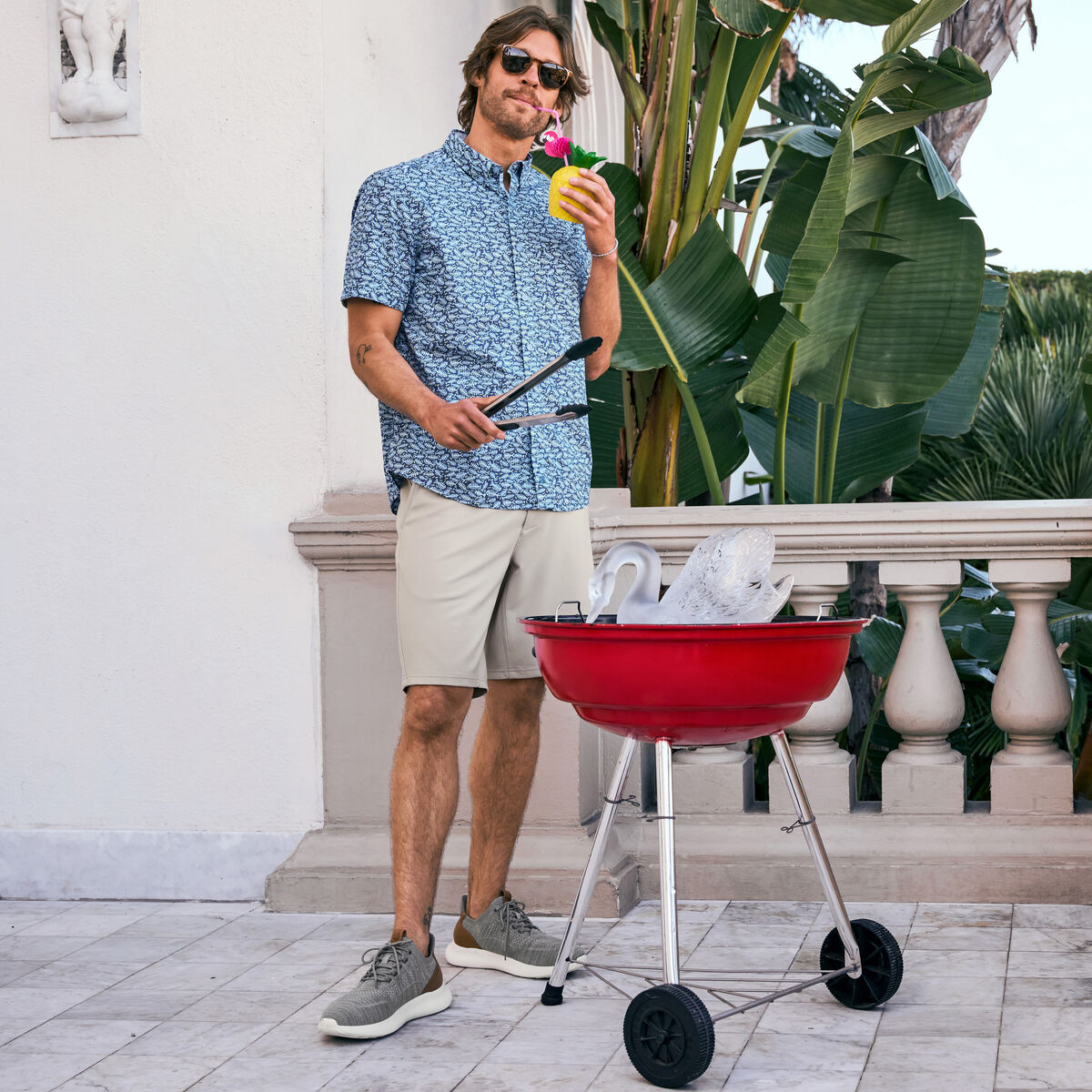 Printed Cotton Short-Sleeve Shirt image number null