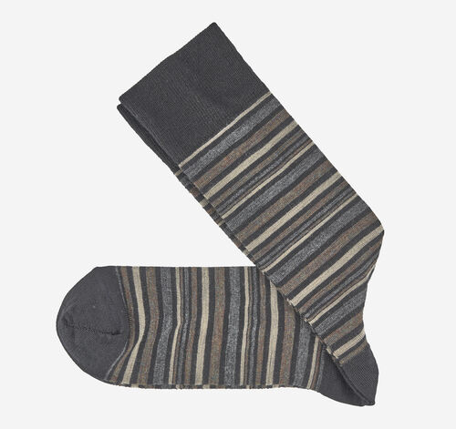 Merino Wool-Blend Socks - Black Multi Stripe
