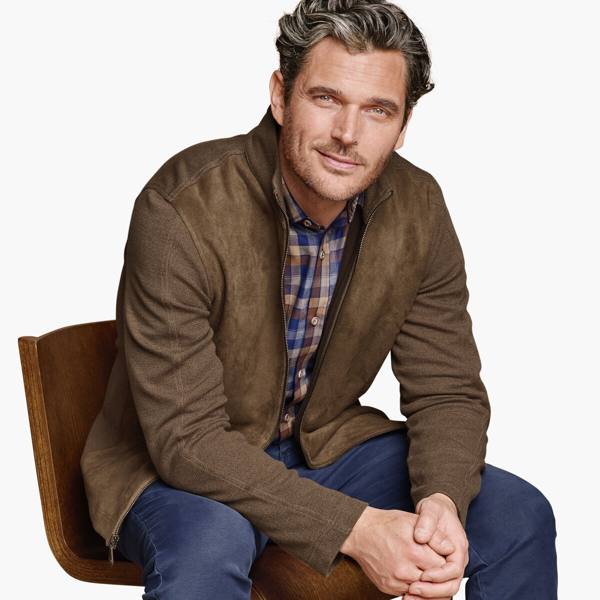 Faux-Suede Full-Zip image number null