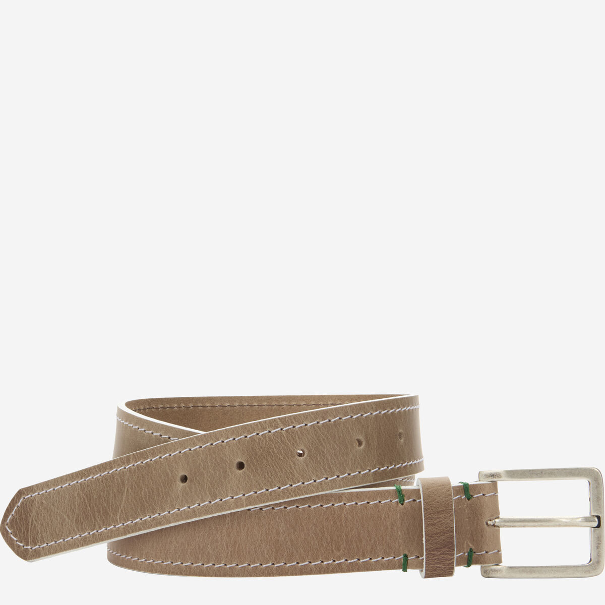 White-Edge Waxed Leather Belt image number null