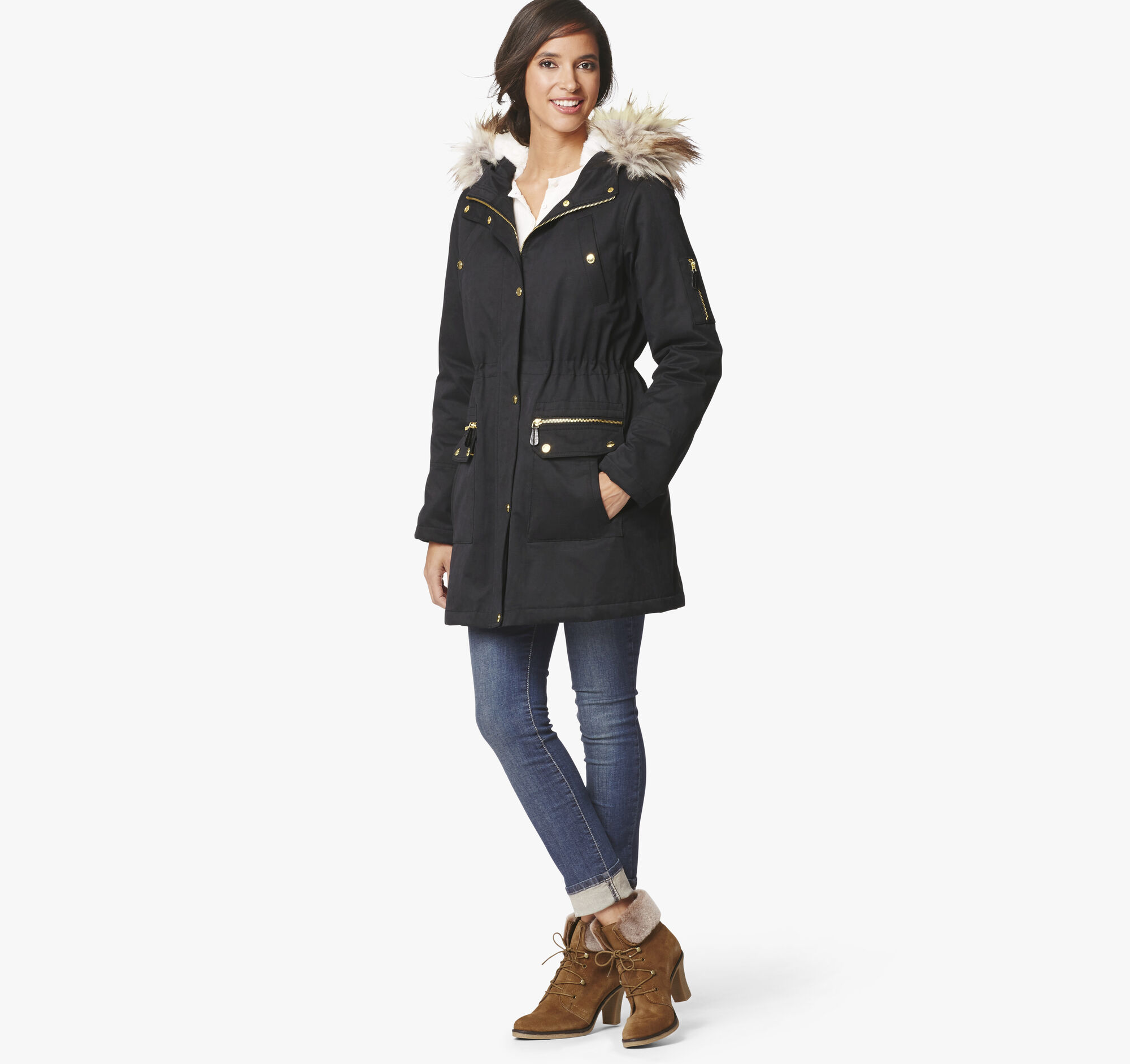 carmen faux fur trimmed parka