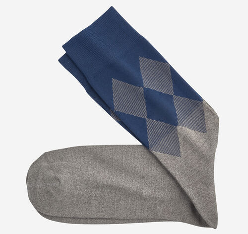 Argyle Colorblock Socks - Gray