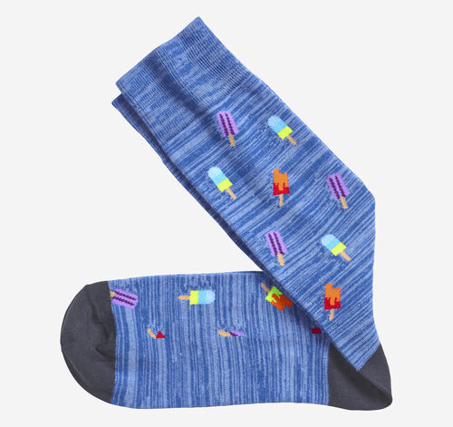 Space-Dyed Novelty Socks - Blue Popsicle