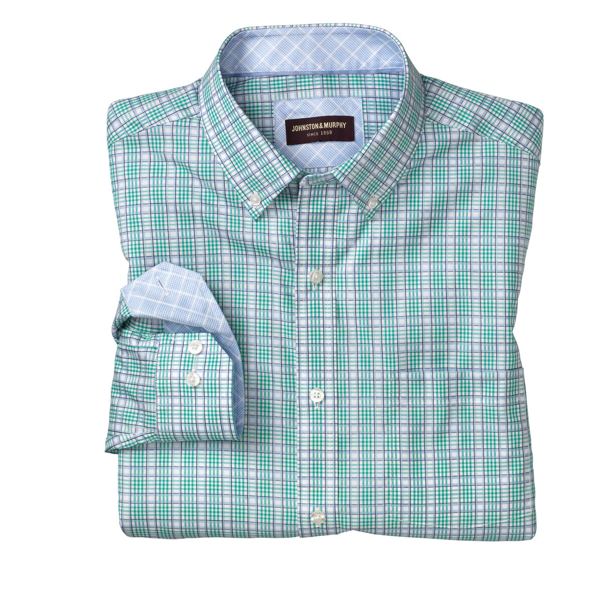 Triple Line Check Button-Down Collar Shirt image number null