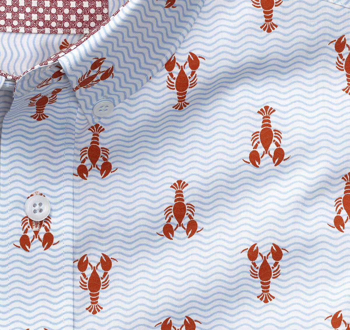 Lobster Print Short-Sleeve Shirt image number null