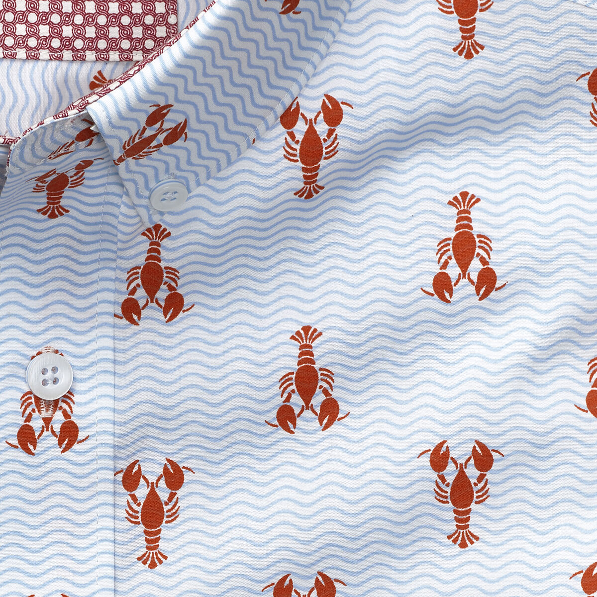 Lobster Print Short-Sleeve Shirt image number null