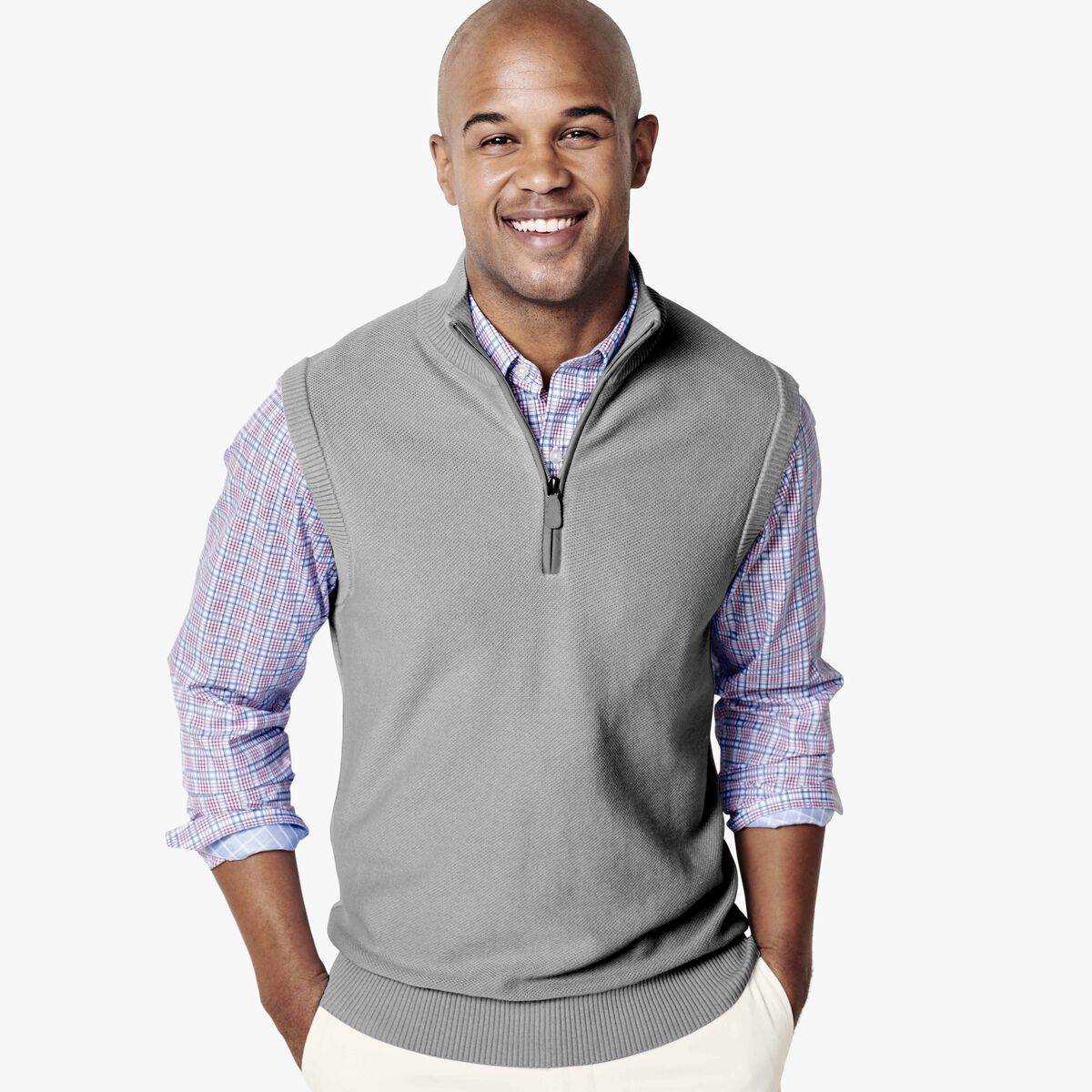 Quarter-Zip Sweater Vest image number null