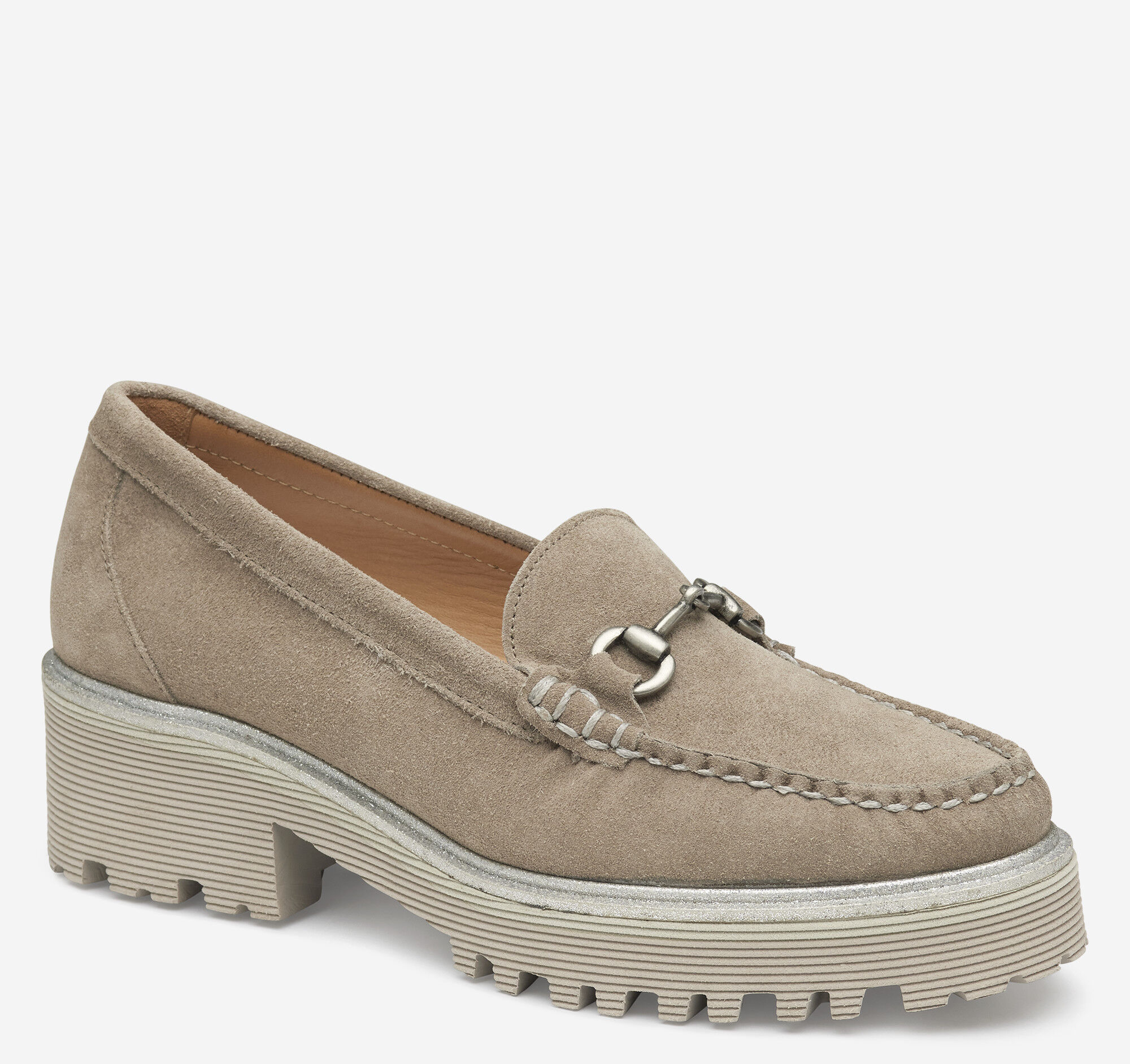 Women's Emmalynn Bit Loafer in Taupe Suede | Johnston & Murphy