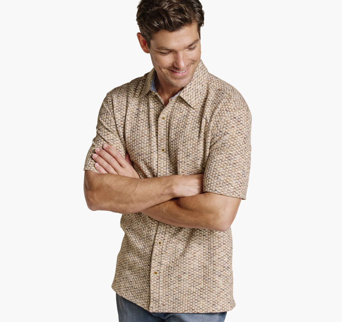 Linden Textured Short-Sleeve Shirt image number null