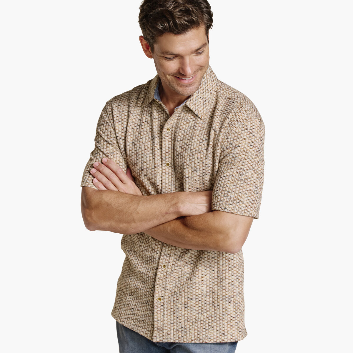 Linden Textured Short-Sleeve Shirt image number null