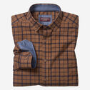 Long-Sleeve Twill Checked Shirt image number null