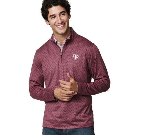 Collegiate XC+&trade; State Print Quarter-Zip - Texas A&M - Maroon