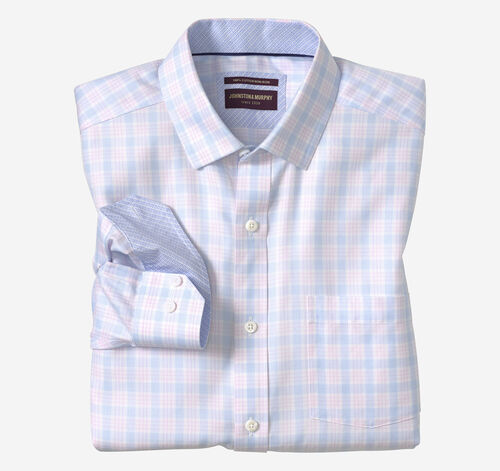 Ovation Non-Iron Dress Shirt - Pink/Blue Triple Check