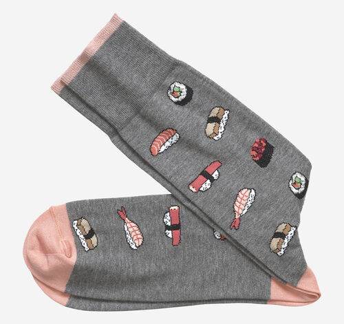 Novelty Socks - Gray Sushi
