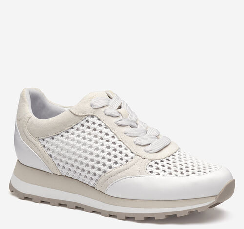 Piper Crochet Lace-Up - White Suede/Crochet