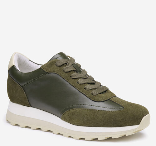 Piper T-Toe Lace-Up - Olive Suede/Glove Leather