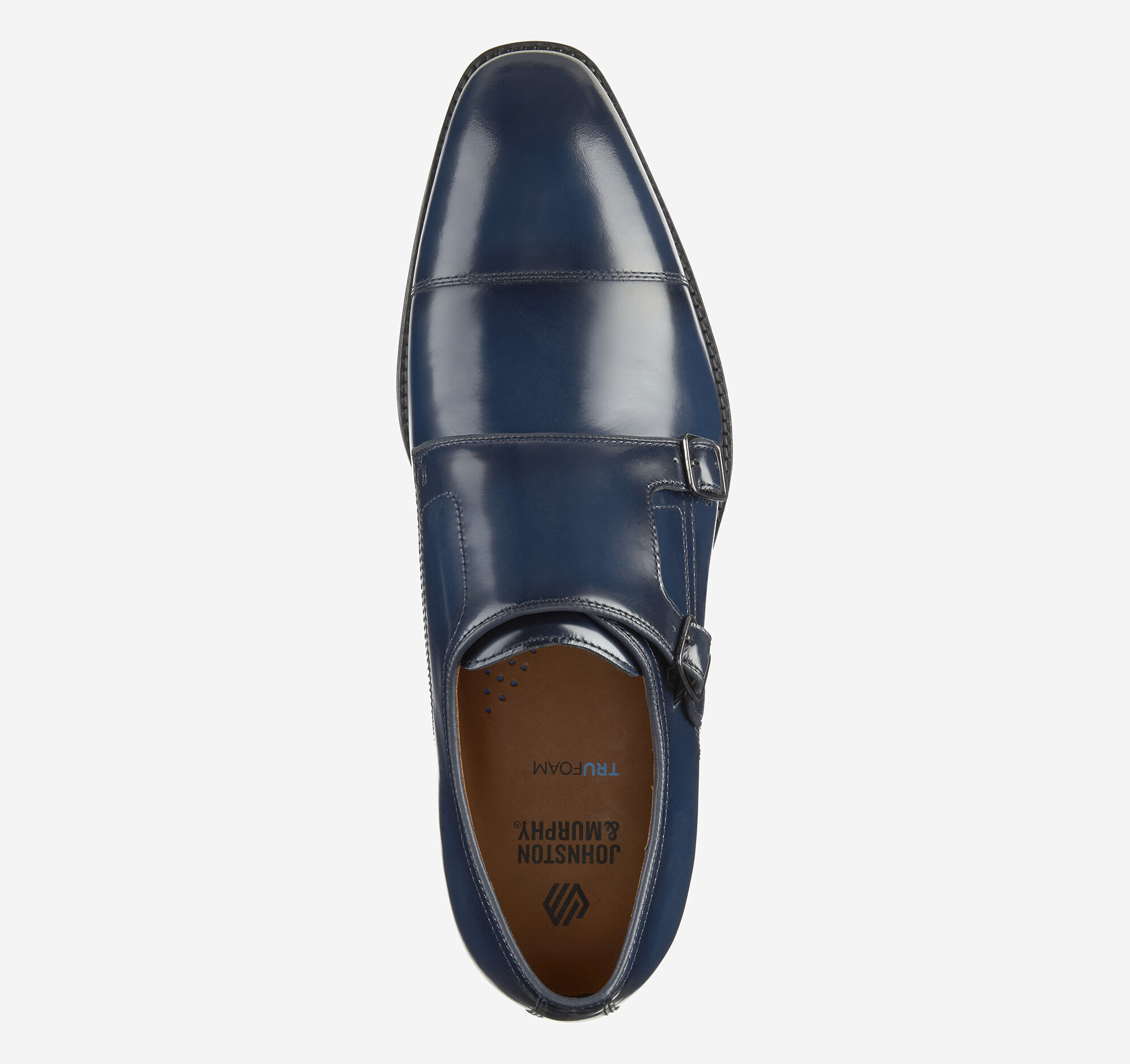 Men's Sullivan Double-Buckle Cap Toe in Navy Italian Calfskin