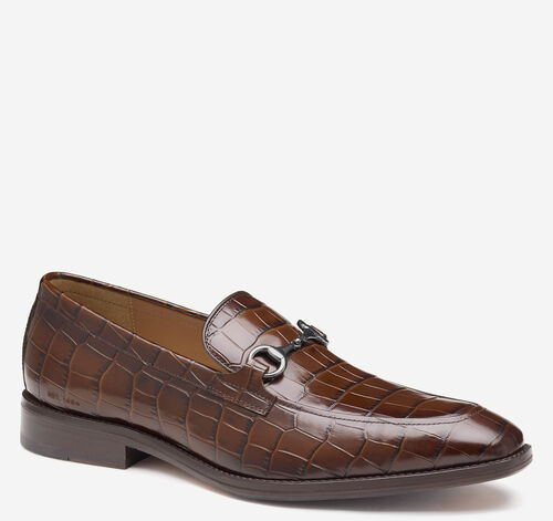Sullivan Bit Loafer - Mahogany Croc Embossed Italian Calfskin
