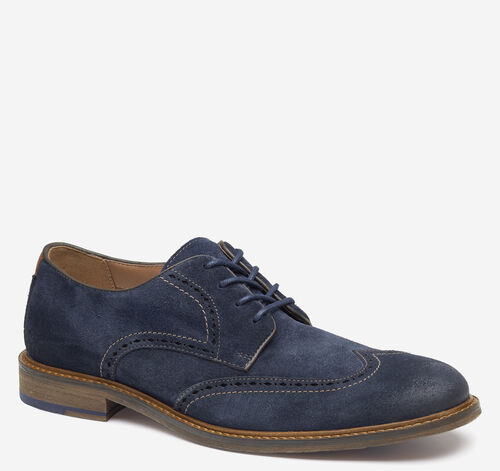 Ripley Wingtip - Navy Waxed Suede
