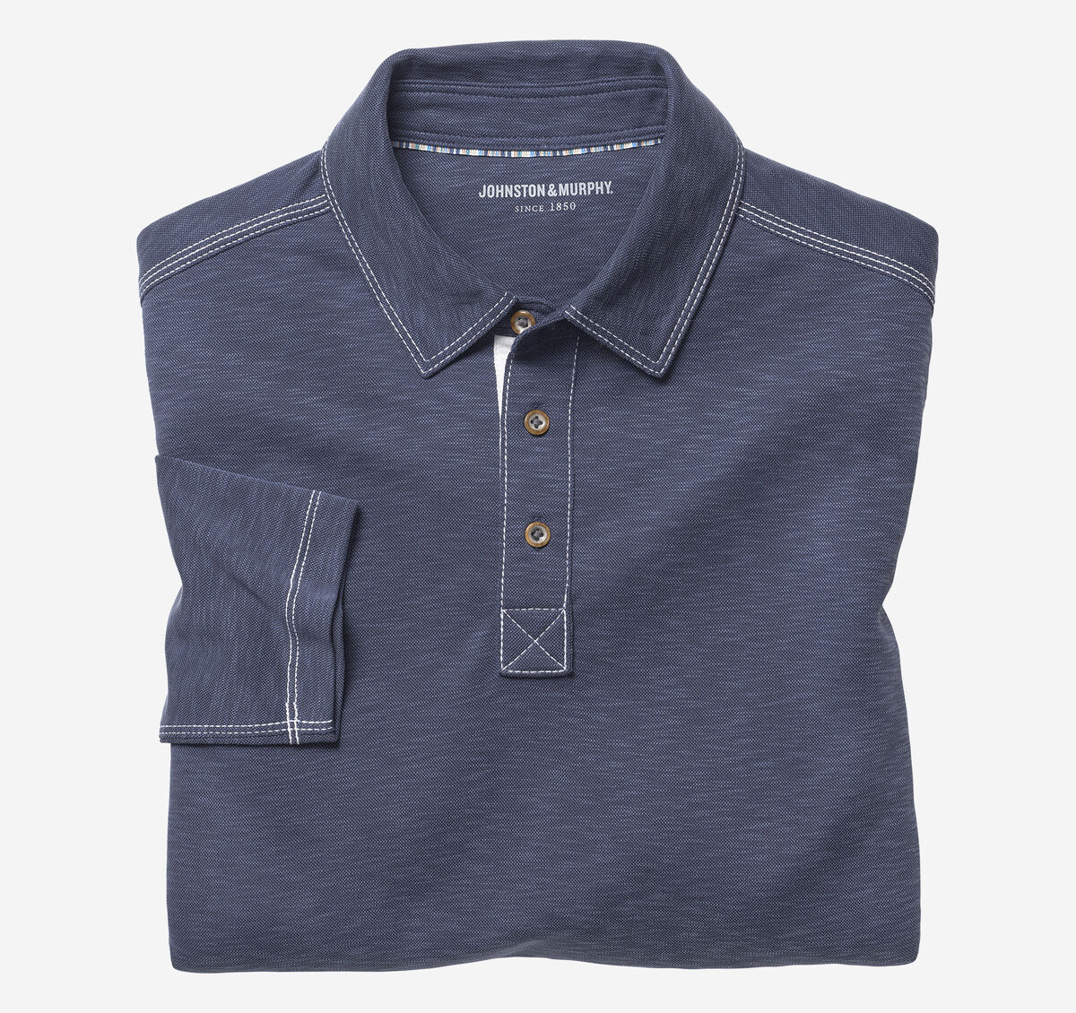 Vintage Slub Long-Sleeve Polo image number null