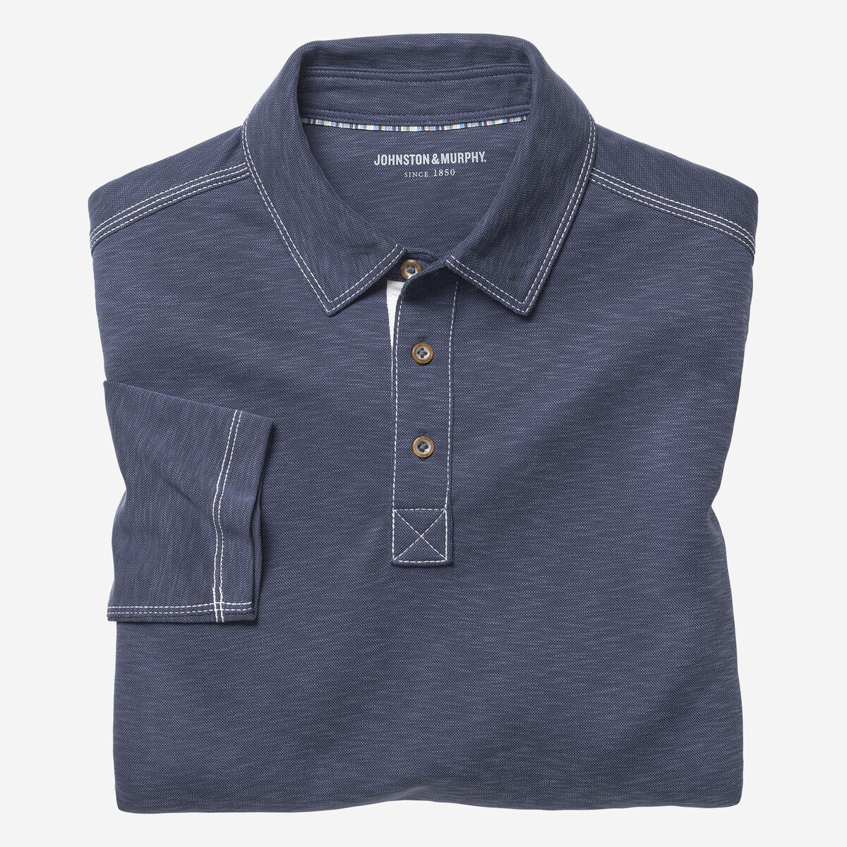 Vintage Slub Long-Sleeve Polo image number null