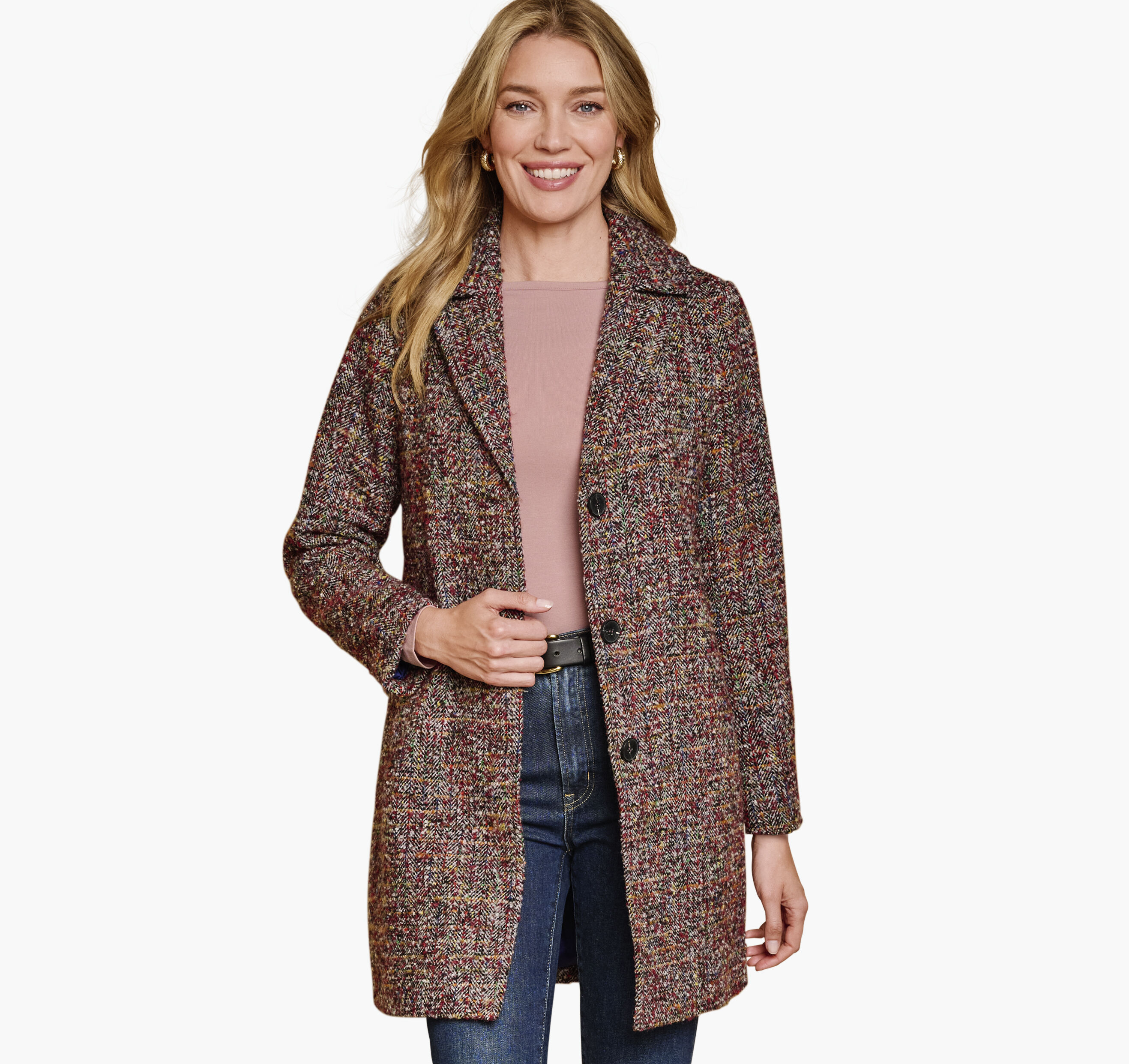 Women's Colorful Tweed Coat in Multi | Johnston & Murphy
