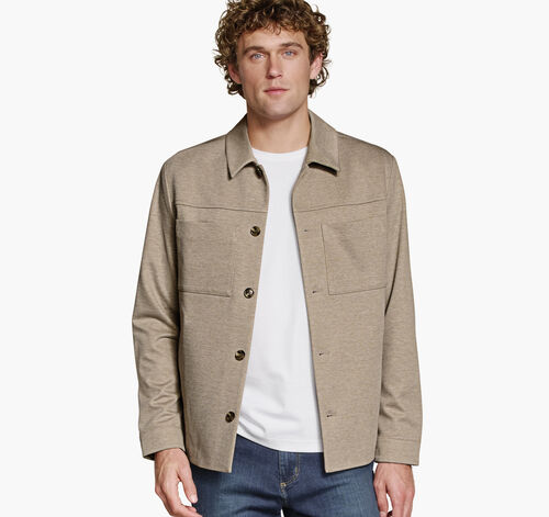 XC Flex&reg; Pinnacle Knit Shirt Jacket - Tan Twill