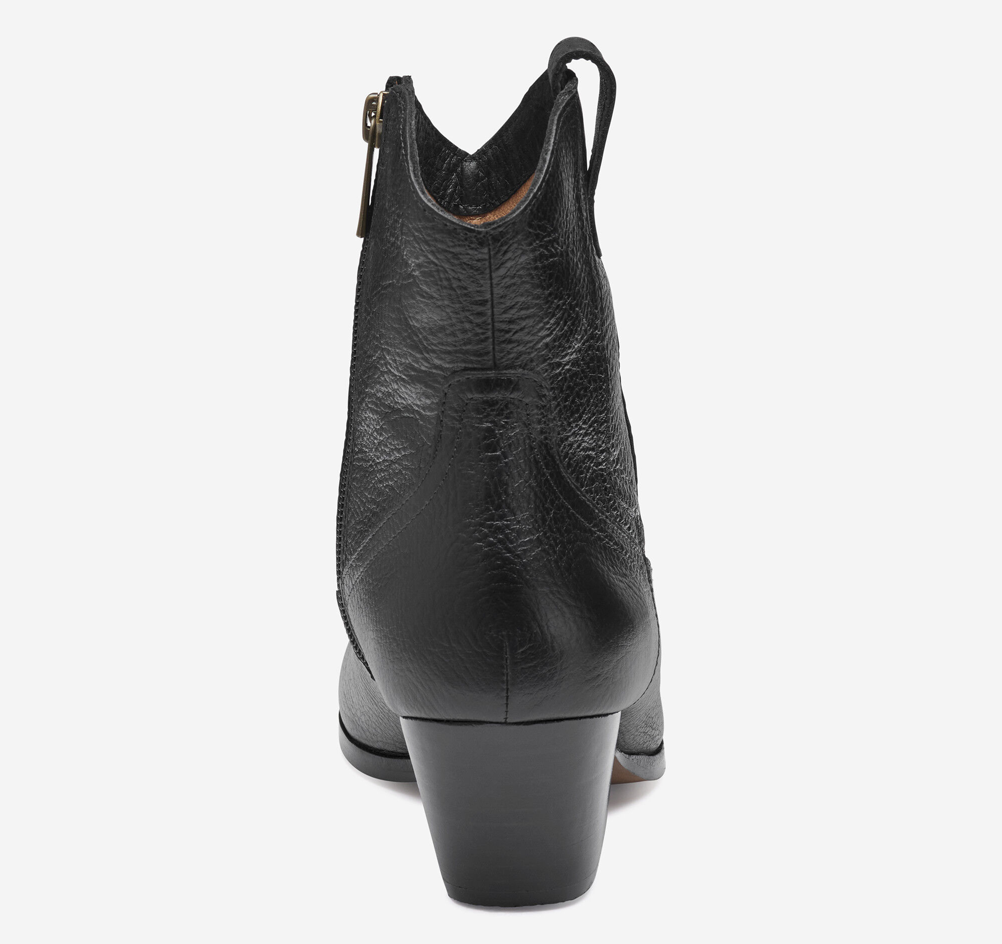 Women's Tristen Western Bootie in Black Waterproof Full Grain