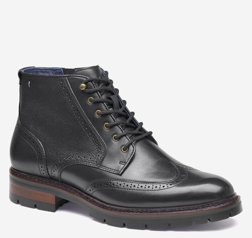 XC Flex&reg; Cade Wingtip Boot - Black Hand-Finished Full-Grain Leather